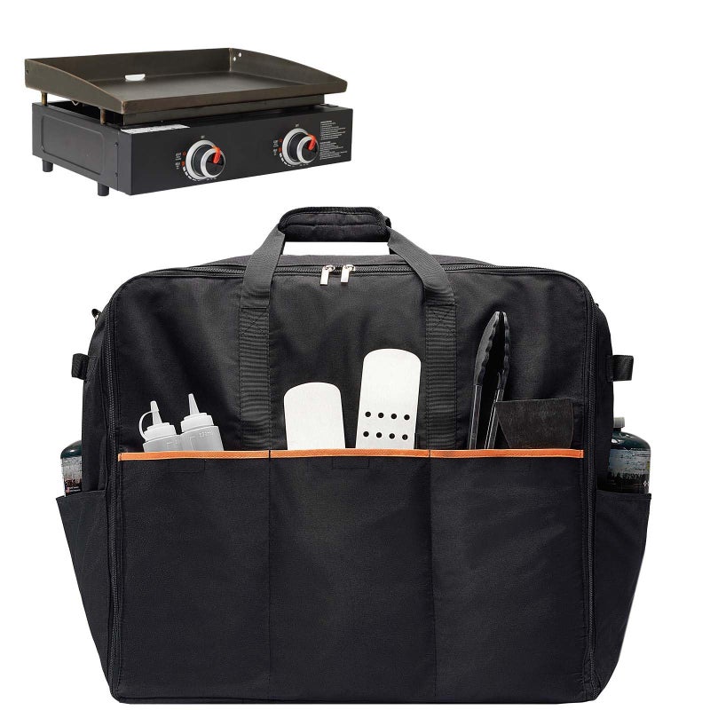 NOELIFE Padded Carry Bag for Blackstone 22 inch Tabletop Griddle without Hood, 600D water-resistant Outdoor BBQ Grilling Carry Bag Fit for Model 1666, Black (Bag Only) - Image 1